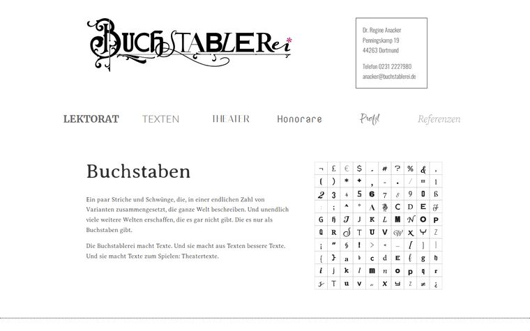 Startseite von buchstablerei.de