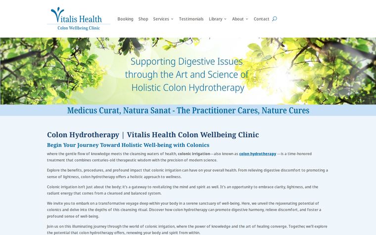 Startseite von vitalishealth.com.au